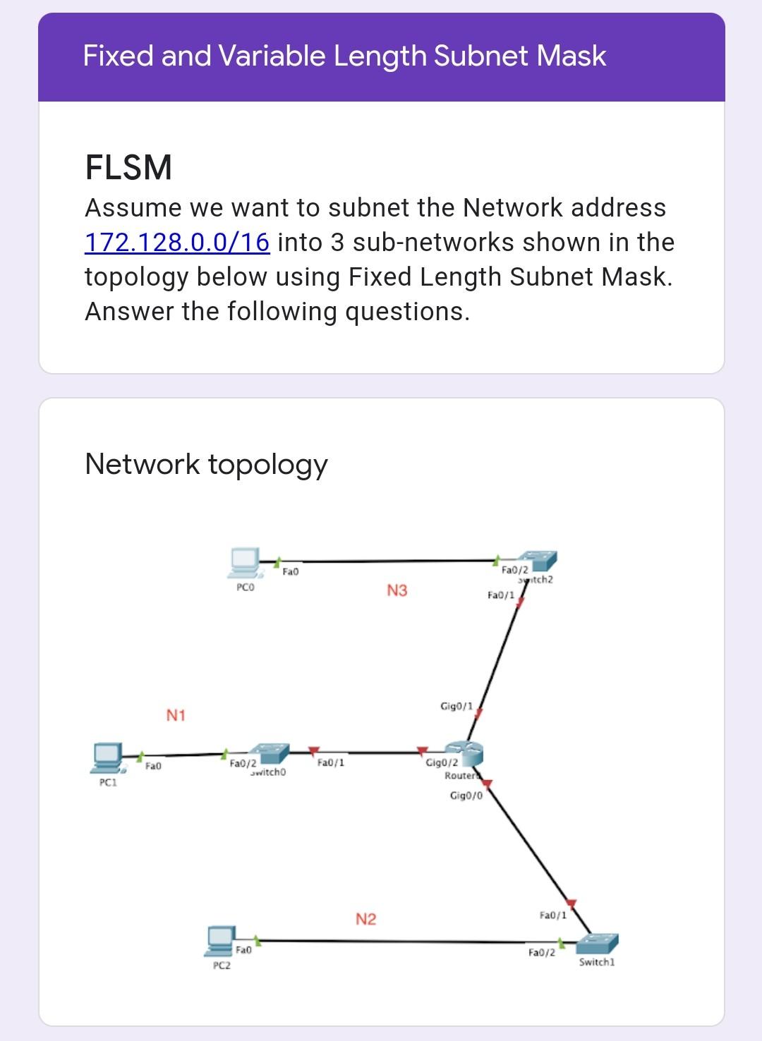 Solved Fixed And Variable Length Subnet Mask FLSM Assume We | Chegg.com