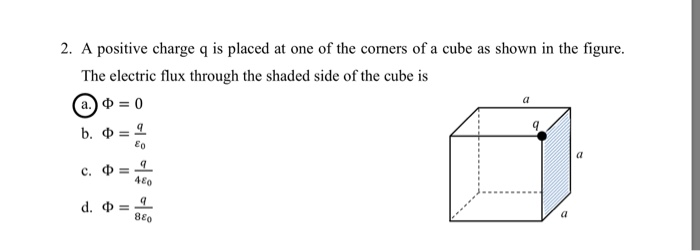 Solved 2. A positive charge q is placed at one of the | Chegg.com