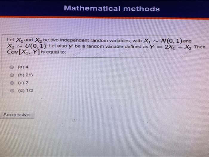 Solved Mathematical Methods Let X1 And X2 Be Two Independent