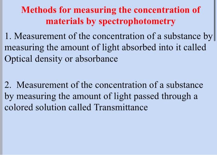 Solved Spectrophotometry Objectives of this Test | Chegg.com