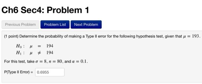 Solved Ch6 Sec4: Problem 1 Previous Problem Problem List | Chegg.com