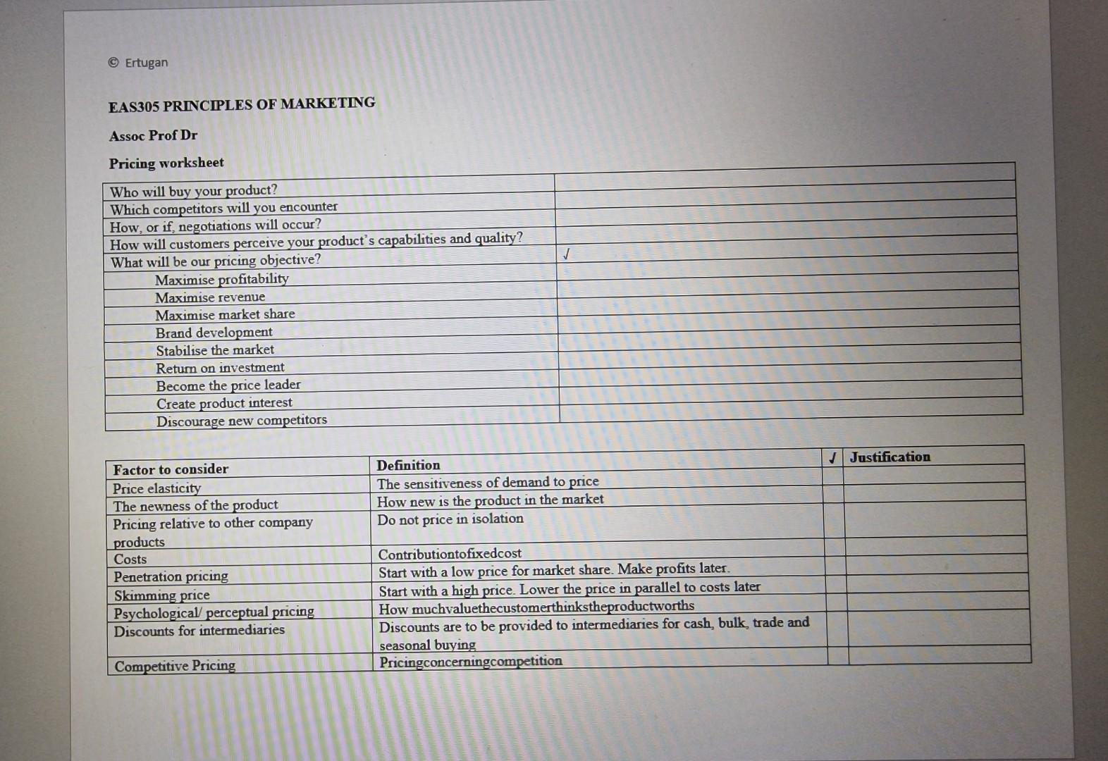 EAS305 PRINCIPLES OF MARKETING
Assoc Prof Dr