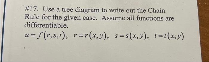 Solved \#17. Use a tree diagram to write out the Chain Rule | Chegg.com
