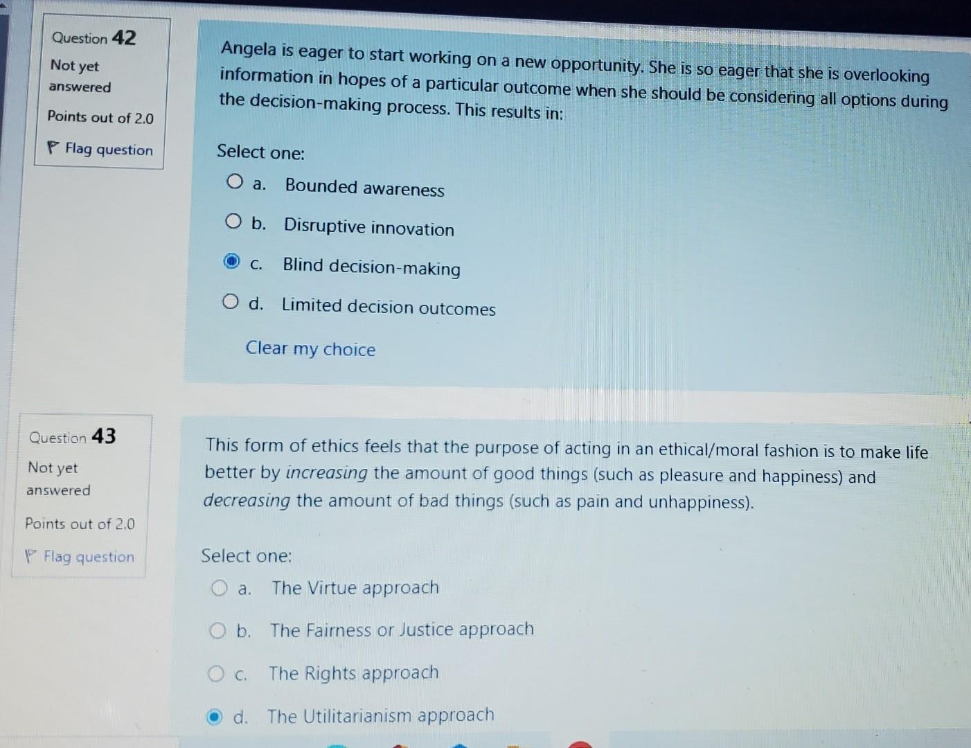 Solved Question 42 Not yet answered Points out of 2.0 P Flag | Chegg.com