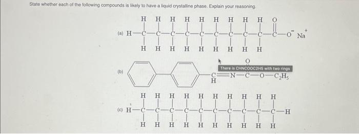 Solved State whether each of the following compounds is | Chegg.com