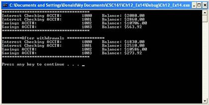 Solved The project is to create a bank account in C++ that | Chegg.com