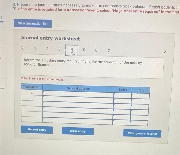 Solved Prepare The Journal Entries Necessary To Make The | Chegg.com