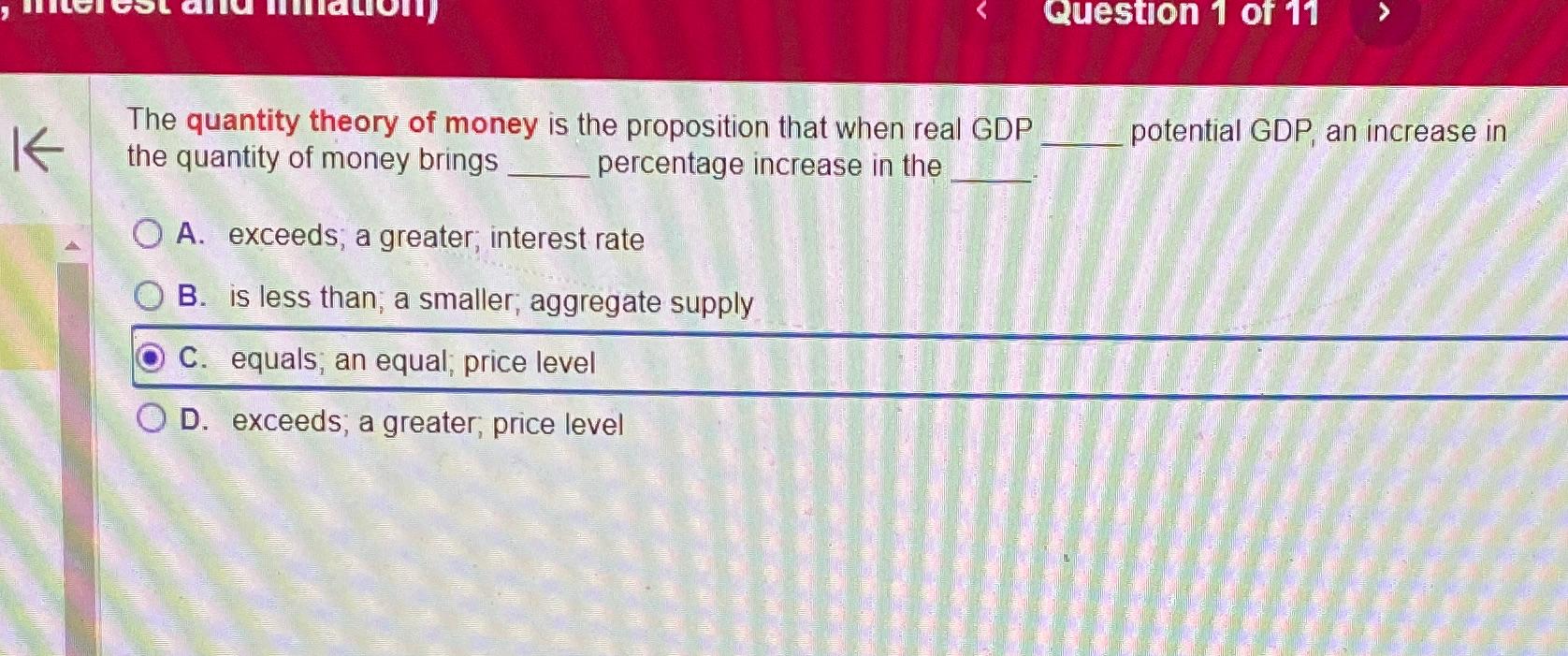 Solved The quantity theory of money is the proposition that | Chegg.com