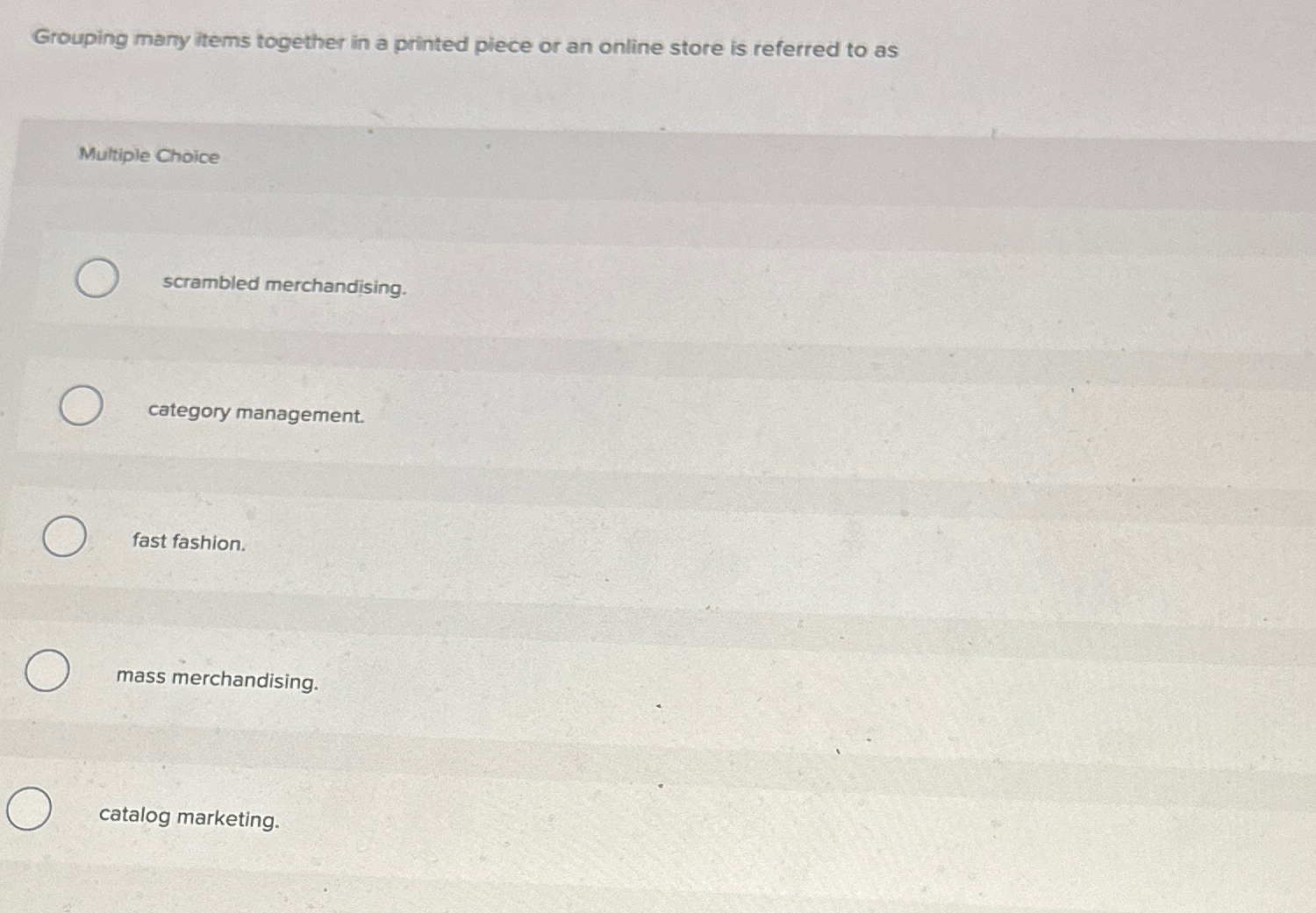 Solved Grouping many items together in a printed piece or an | Chegg.com