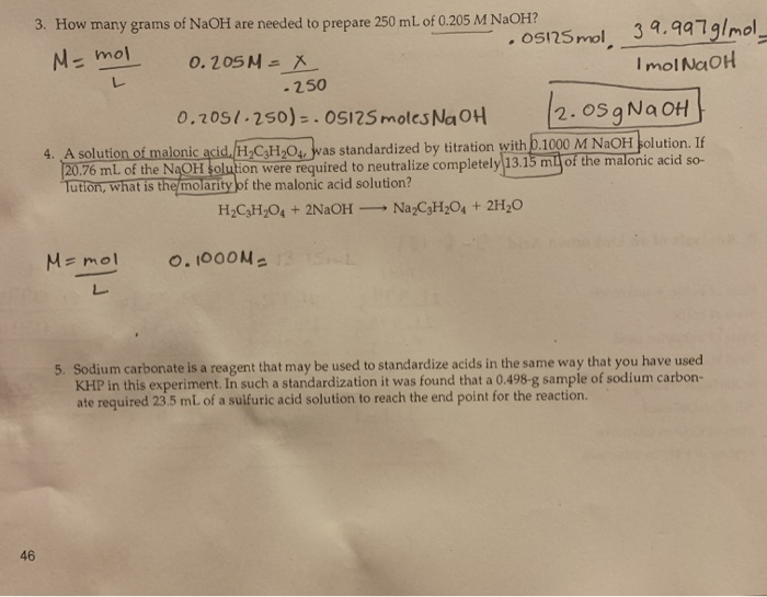 Solved Need to find the molarity of the malonic acid