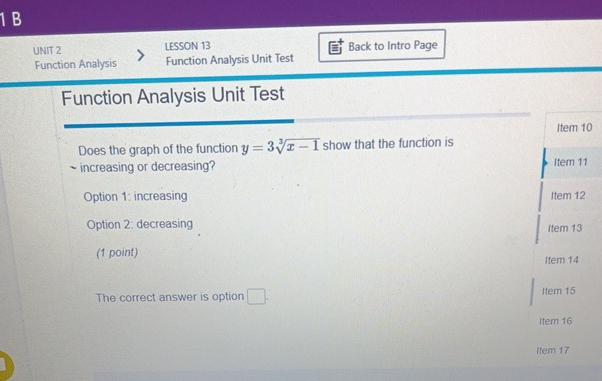 Solved UNIT 2Function AnalysisLESSON 13Function Analysis | Chegg.com