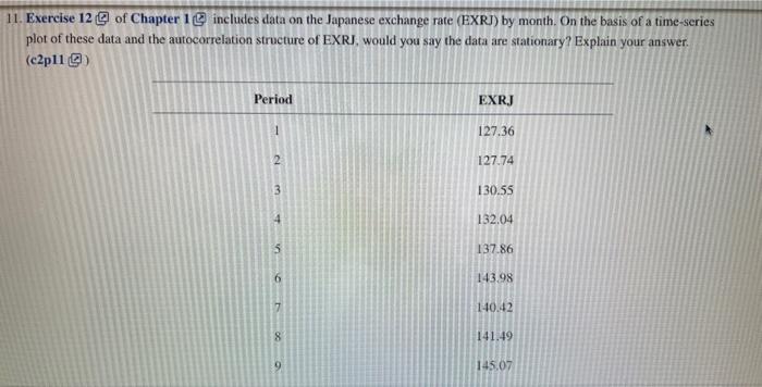 Solved 1. Exercise 12 of Chapter 1( is includes data on the | Chegg.com