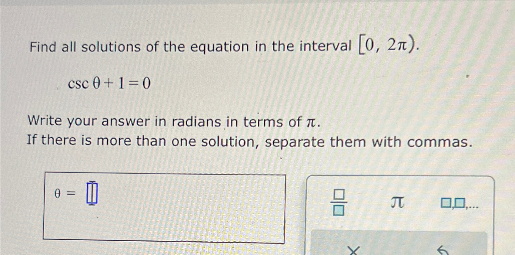 Solved Find all solutions of the equation in the interval | Chegg.com