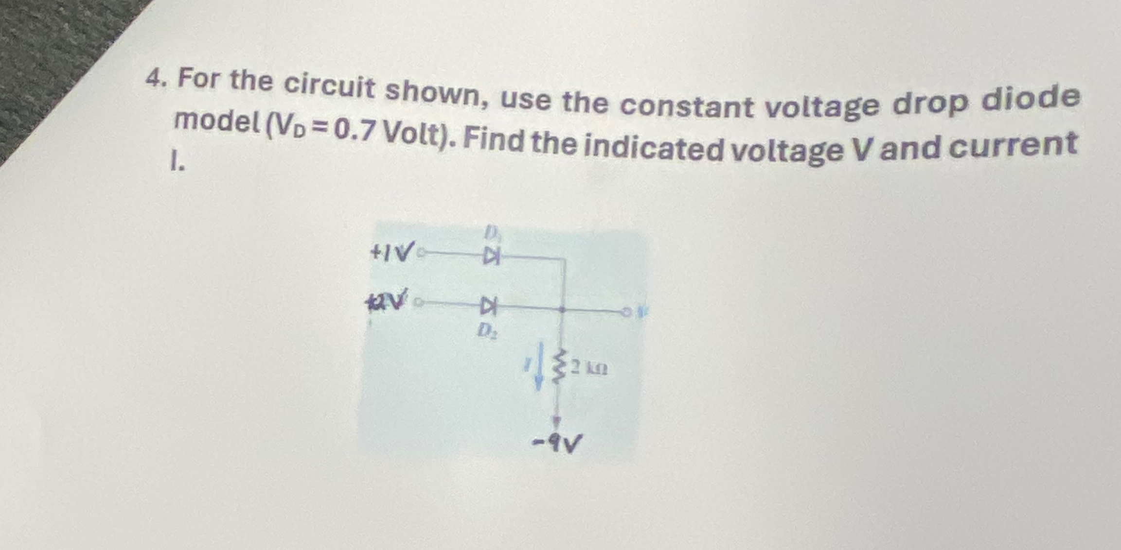 Solved For the circuit shown, use the constant voltage drop | Chegg.com