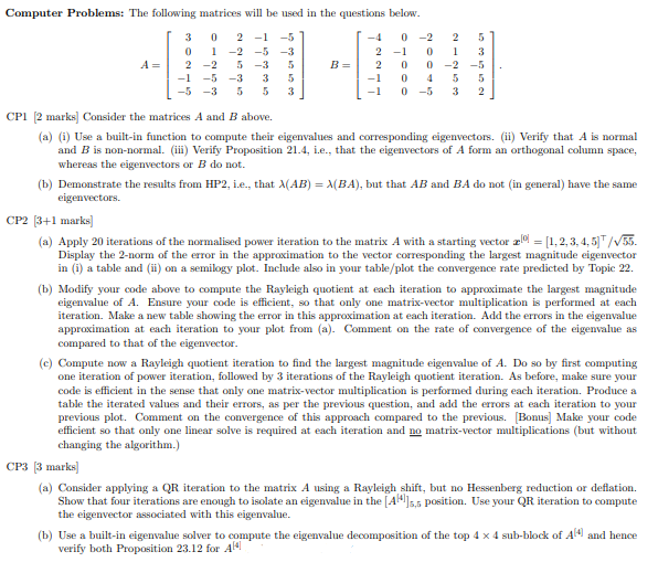 Solved Answer these questions using matlab code and | Chegg.com