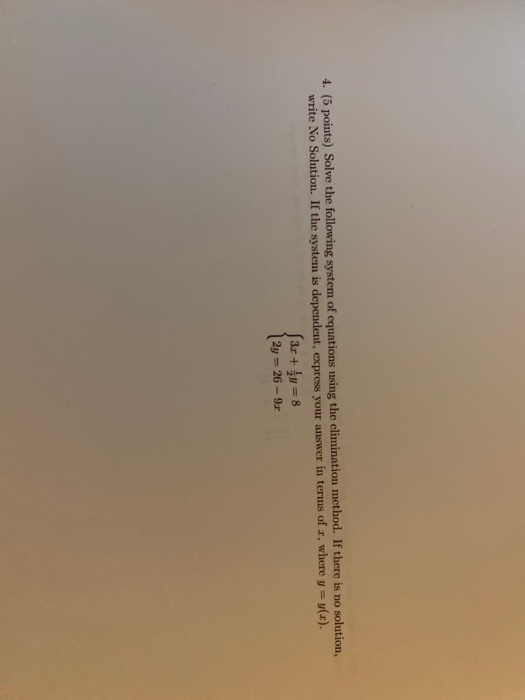 Solved 4. (5 points) Solve the following system of equations | Chegg.com