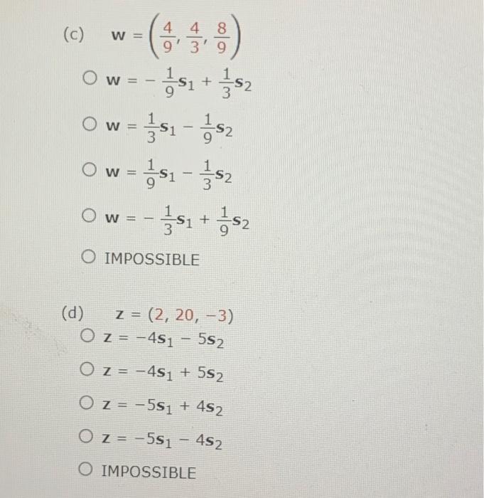 Solved Write Each Vector As A Linear Combination Of The | Chegg.com