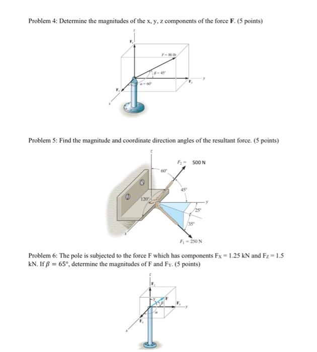 Solved Problem 1 The Magnitude Of The Resultant Force Is