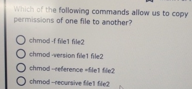 Solved Which of the following commands allow us to copy | Chegg.com