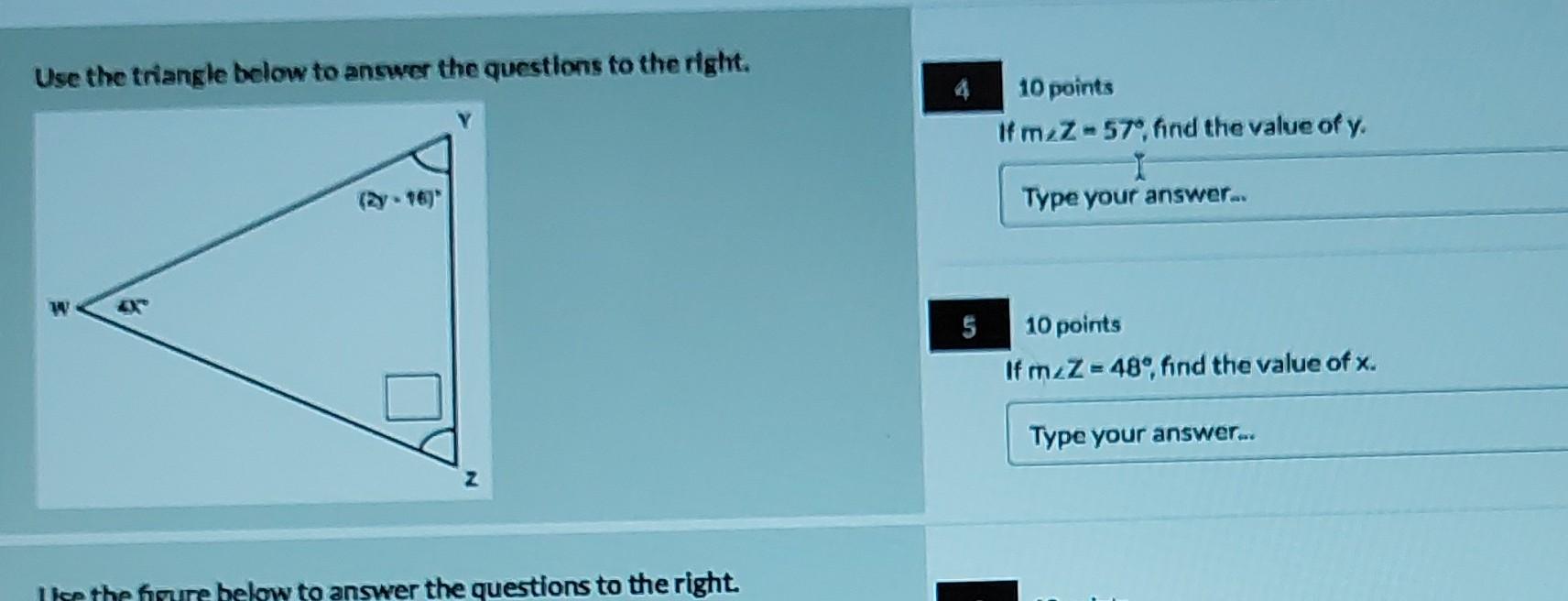 Solved Use the triangle below to answer the questions to the | Chegg.com