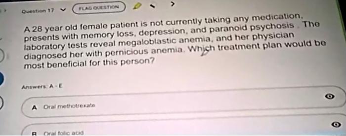Solved A 28 year old female patient is not currently taking | Chegg.com
