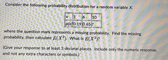 Solved Consider the following probability distribution for a | Chegg.com