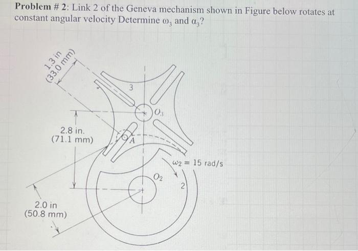 Solved Problem #2: Link 2 Of The Geneva Mechanism Shown In | Chegg.com