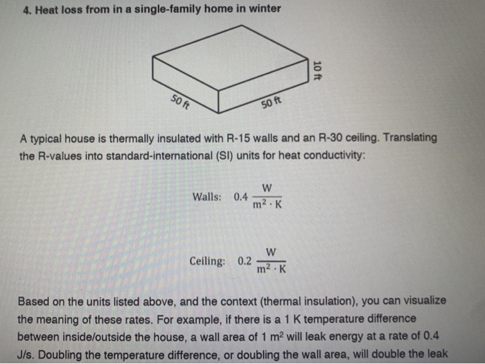 Solved 4 Heat Loss From In A Single Family Home In Winte