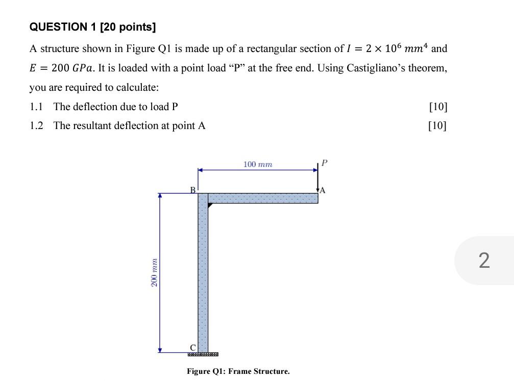 Solved QUESTION 1 [20 points] A structure shown in Figure Q1 | Chegg.com