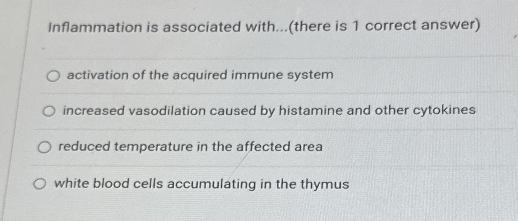 Solved Inflammation is associated with q, (there is 1 | Chegg.com