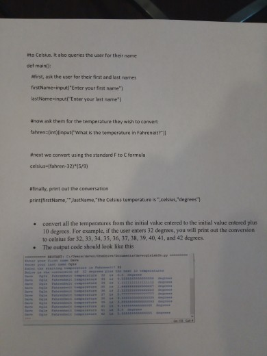 Solved the output code is suppose to look like the example | Chegg.com