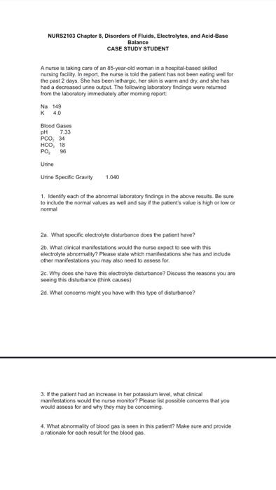 Solved NURS2103 Chapter 8, Disorders of Fluids, | Chegg.com