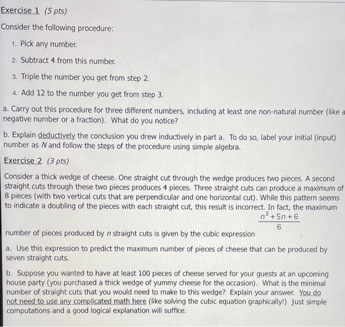 Solved Exercise 1 (5 pts) Consider the following procedure: | Chegg.com