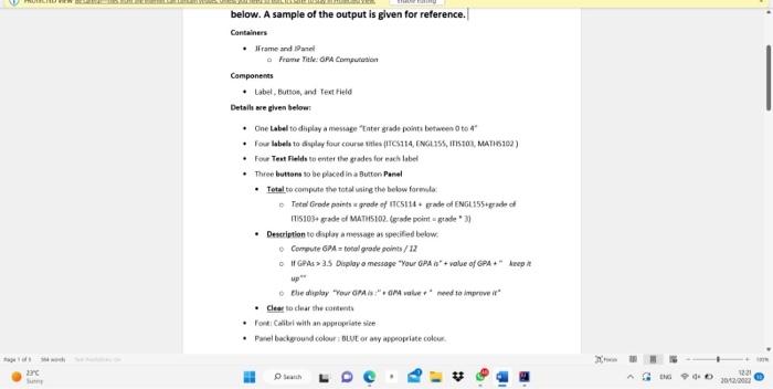 below. A sample of the output is given for reference. | Chegg.com