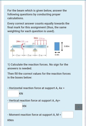 Solved For the beam which is given below, answer the | Chegg.com