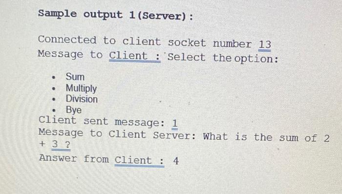 Solved QUESTION 1 . . Develop a server program in Java that | Chegg.com