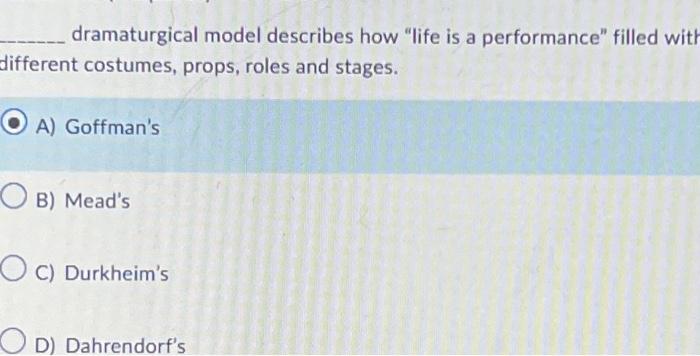 dramaturgical model describes how 
