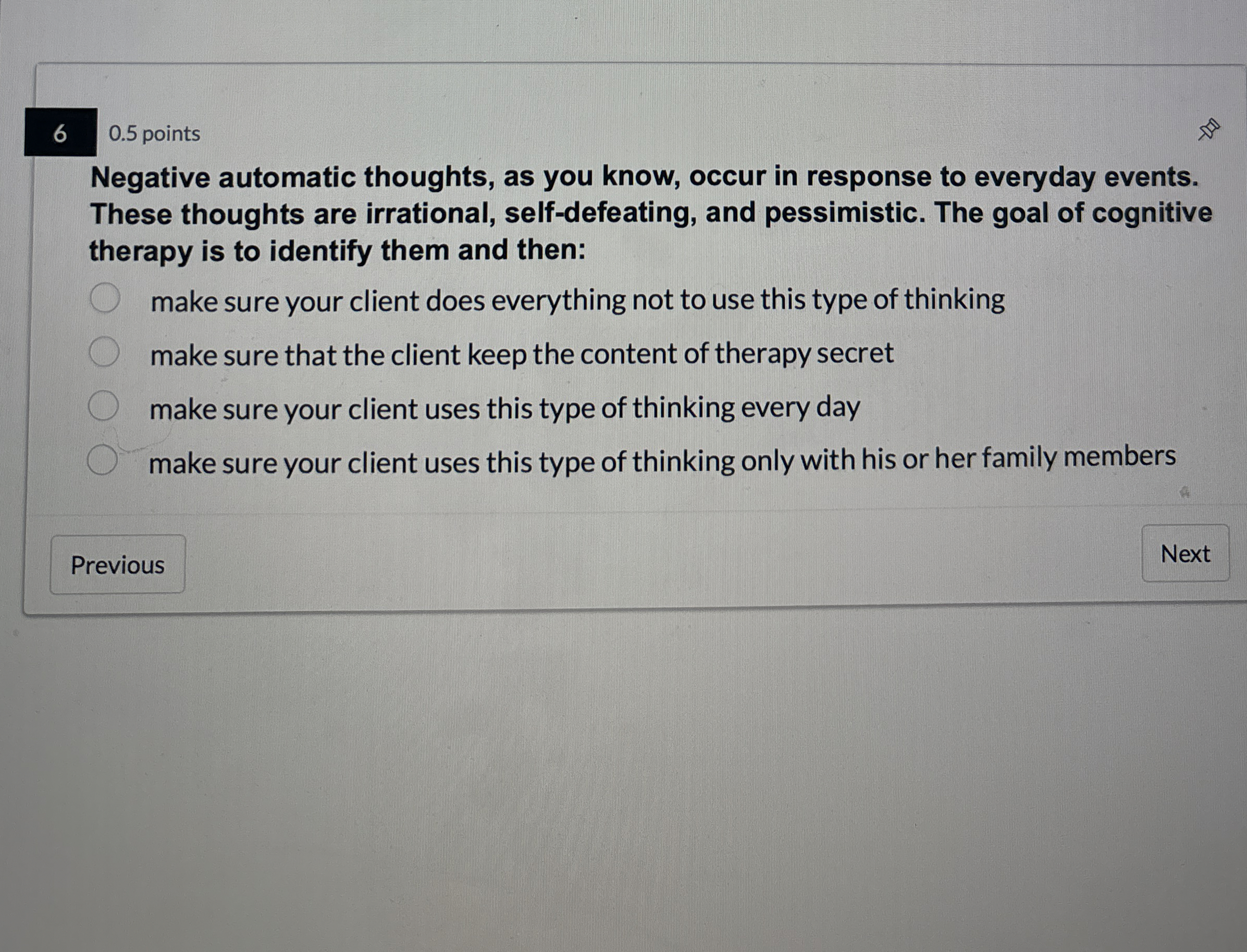 Solved 60.5 ﻿pointsNegative automatic thoughts, as you know, | Chegg.com