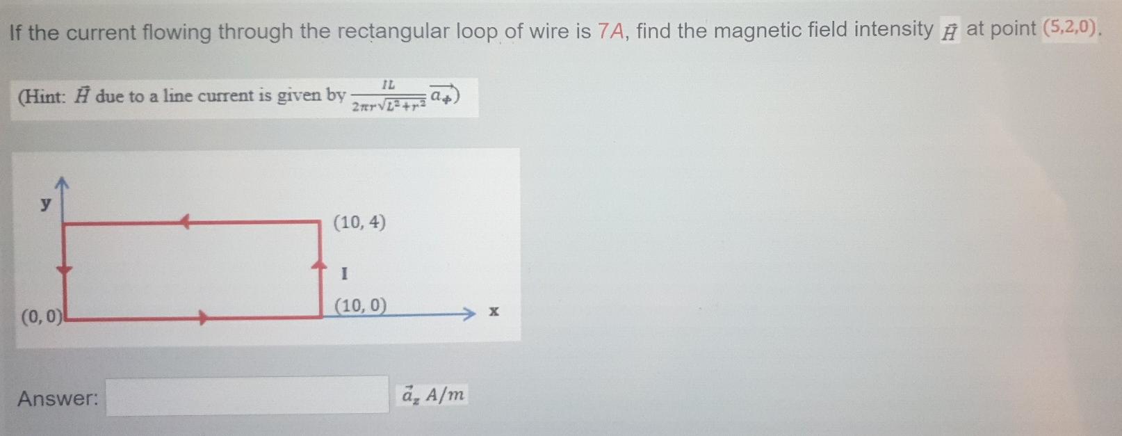 Solved If The Current Flowing Through The Rectangular Loop | Chegg.com