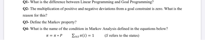 Solved Q1- What is the difference between Linear Programming | Chegg.com image.