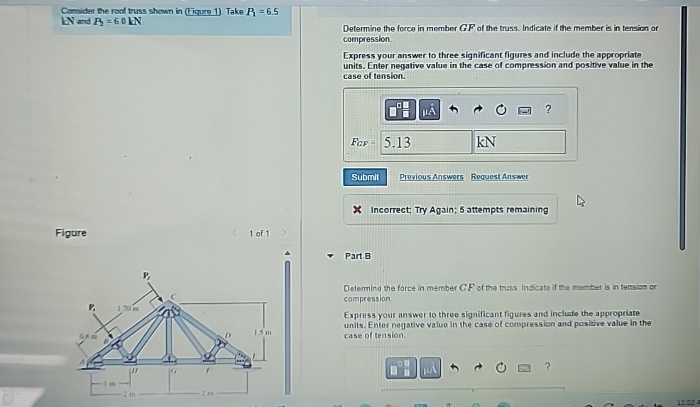 Solved Consider the roof truss shown in (Figure 1). ﻿Take | Chegg.com 