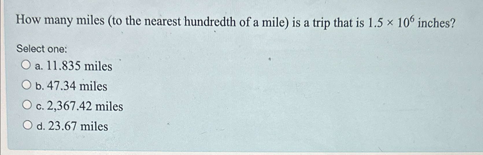 Solved How many miles (to the nearest hundredth of a mile) | Chegg.com