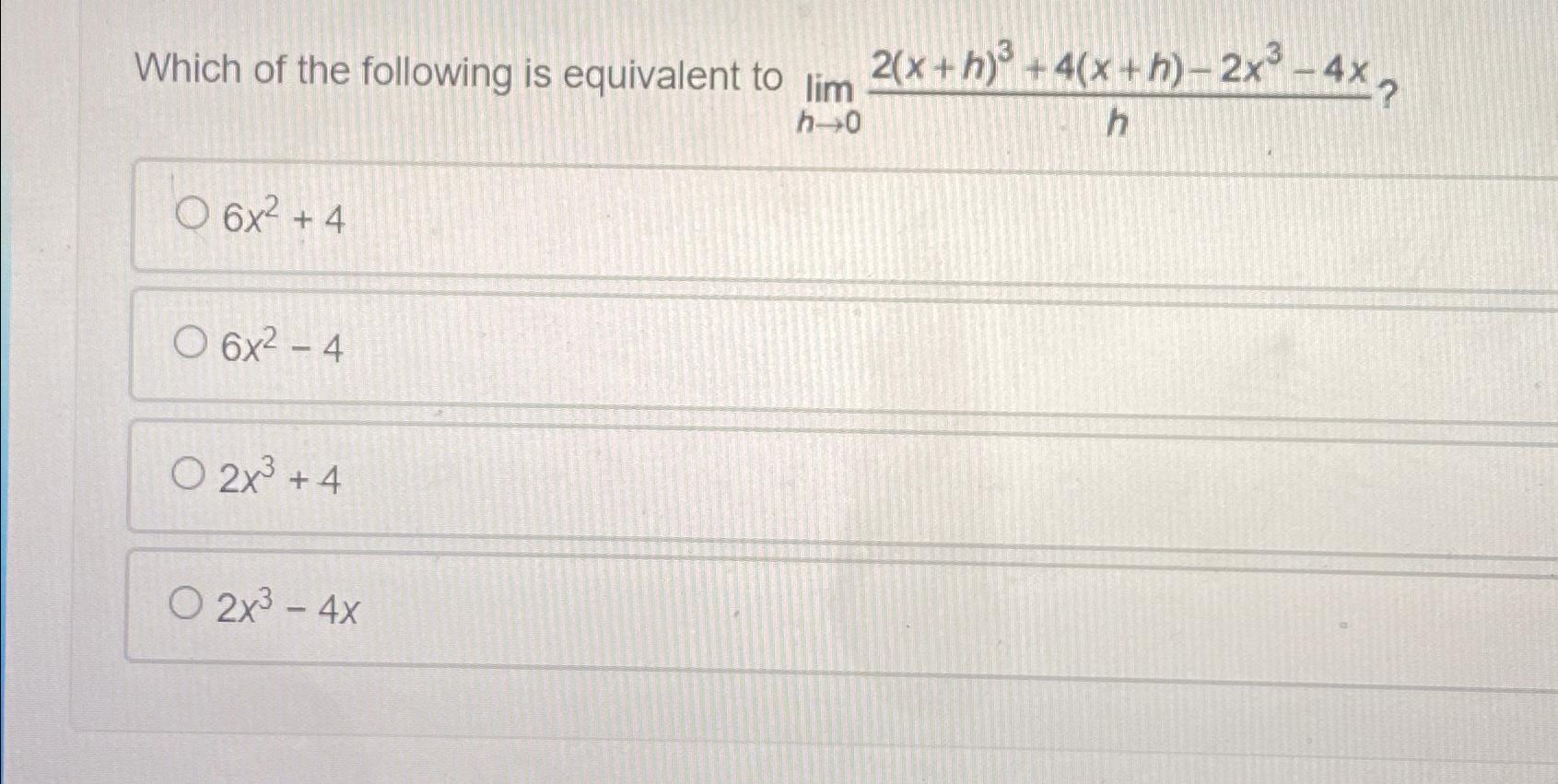 Solved Which of the following is equivalent to | Chegg.com