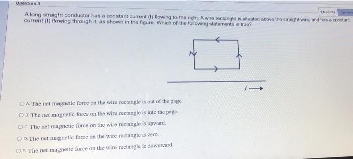 Solved Question Along straight conductor has a constant | Chegg.com