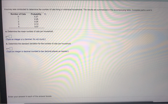 Solved A Survey Was Conducted To Determine The Number Of | Chegg.com