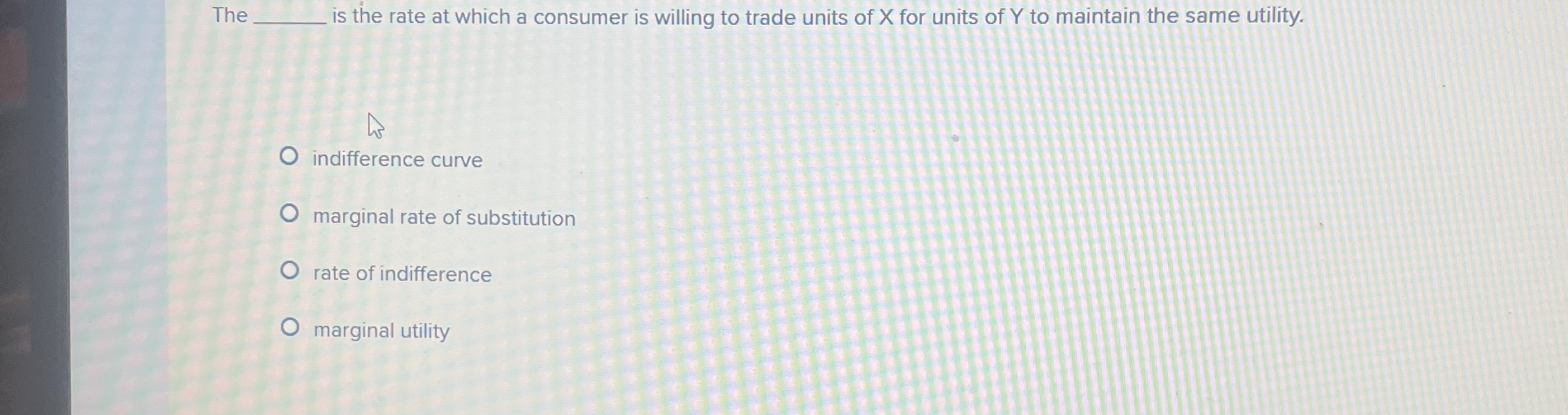 Solved The q, ﻿is the rate at which a consumer is willing to | Chegg.com