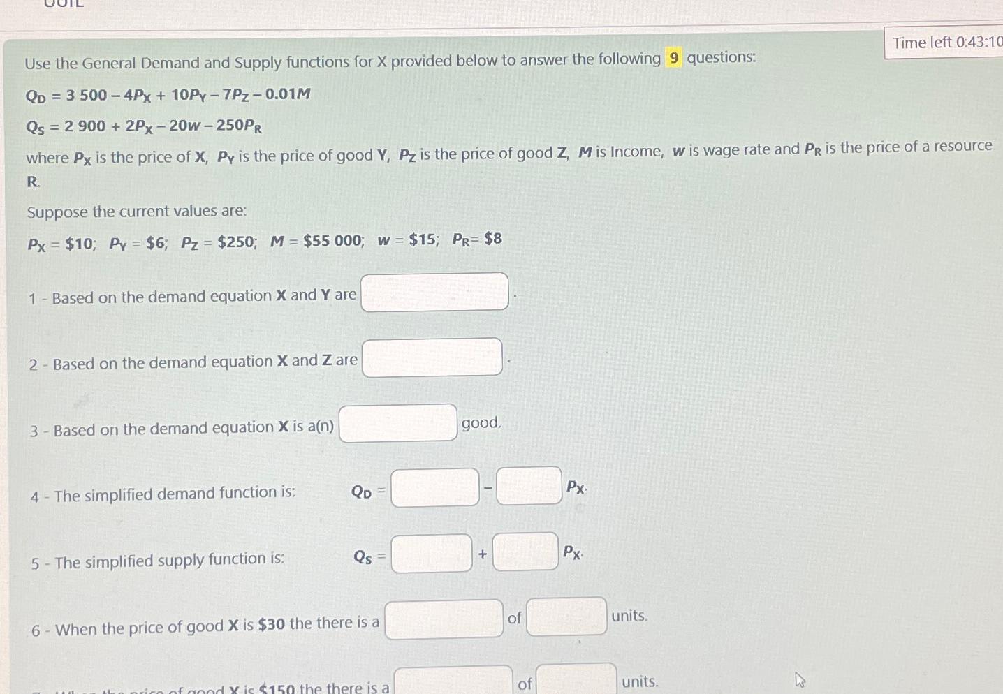 Solved Use the General Demand and Supply functions for x | Chegg.com
