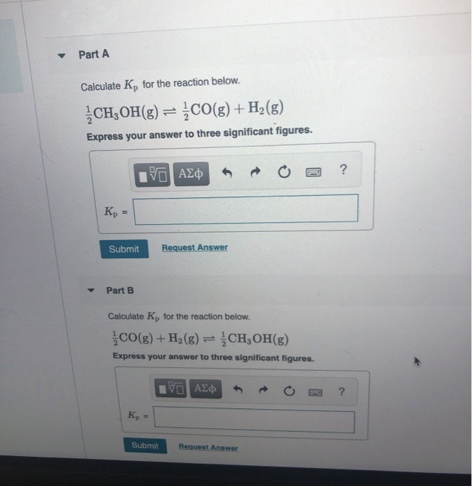 Solved The reaction below has an equilibrium constant of Kp | Chegg.com
