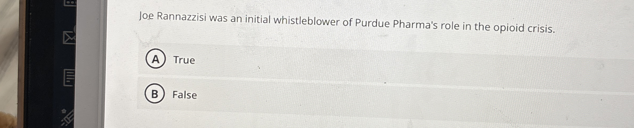 Solved Joe Rannazzisi was an initial whistleblower of Purdue | Chegg.com