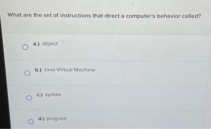 Solved The grammar rules of Java are referred to as a.) | Chegg.com